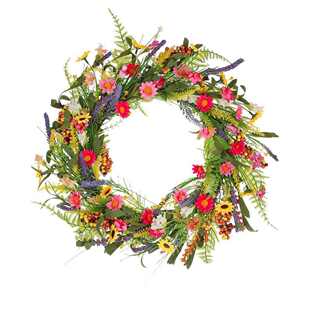 轻花环手工花圈新款德州装饰干花挂件田园野花工艺品仿真门前奢