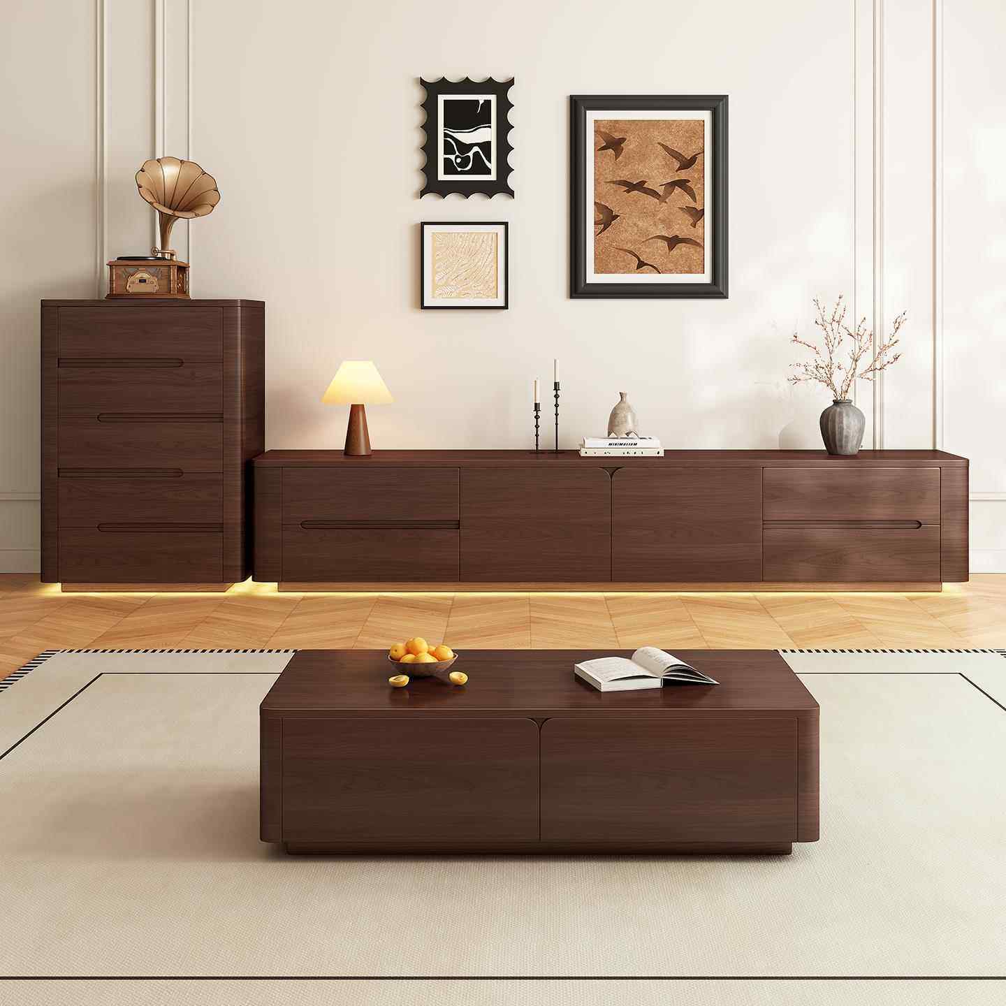 法式复古纯实木落地电视柜茶几客厅家用奶油风美式高级感中古新款,住宅家具,电视柜,淘宝优惠券,粉丝福利购,淘宝优惠卷