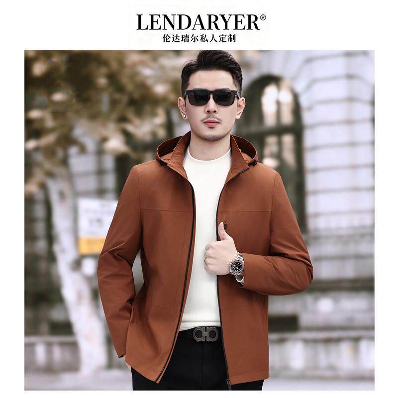 LENDARYER夹克男2026春季新款可拆卸连帽中年商务通勤休闲外套男