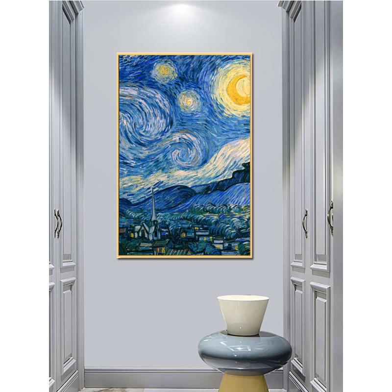客厅装饰挂画梵高星空油画餐厅壁画沙发背景墙世界名画玄关向日葵