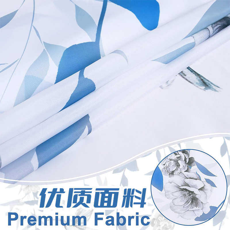 树叶数码印花双层大环浴帘防水防霉隔断帘浴室涤纶浴帘可来图,家庭/个人清洁工具,浴帘,淘宝优惠券,粉丝福利购,淘宝优惠卷