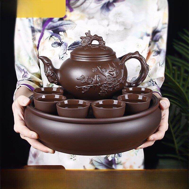 紫砂茶具大容量紫砂壶梅花壶家用宜兴功夫茶具茶壶茶杯