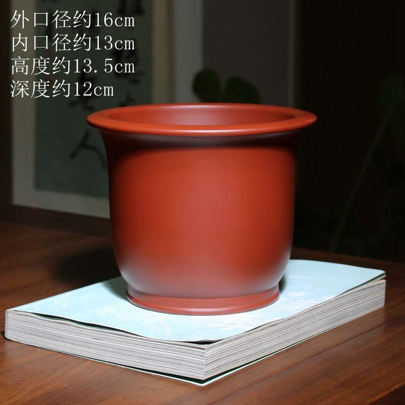 紫砂口形多圆泥朱内门金钟盆盆景精品纳大红袍肉香菖蒲盆栽兰花