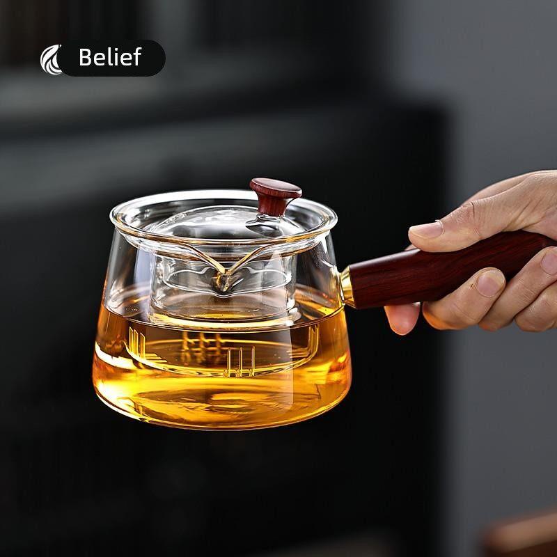 日本品质家用玻璃茶壶加厚耐高温高硼硅玻璃烧水壶侧把茶壶电陶炉