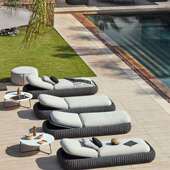 户休闲躺床池庭院别墅编织外绳花园别墅泳室户外躺床藤外编懒人单