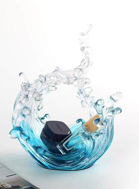 现代艺术抽象海浪波涛软装饰品样板房家居玄关前台酒柜设计师摆件