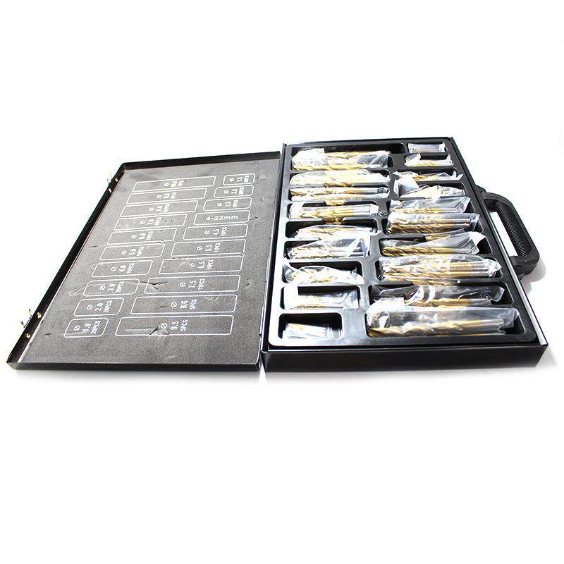 厂家直销 231件套钻头套装零件收纳铁盒金属钻头螺旋钻头1-10mm