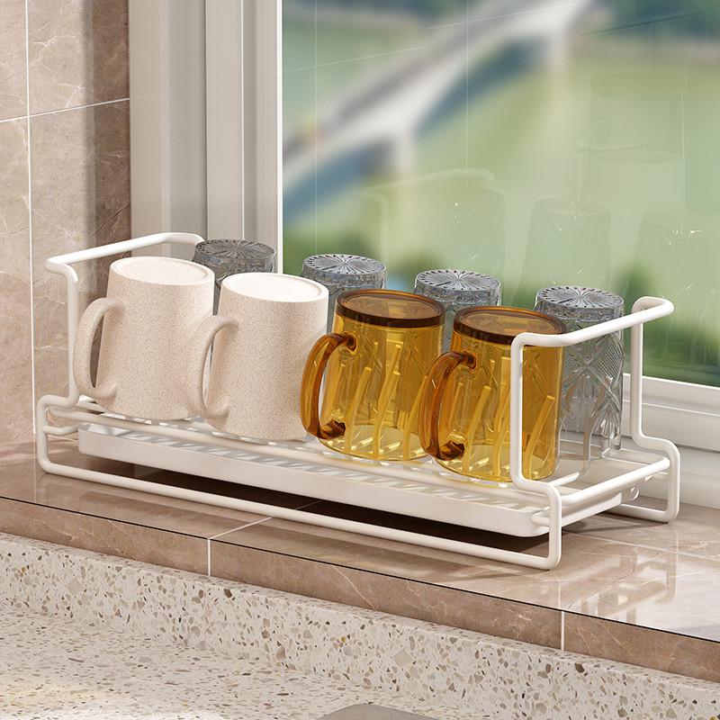 窗台窄款碗碟架厨房台面置物架橱柜内盘子收纳小型碗柜沥水碗家固