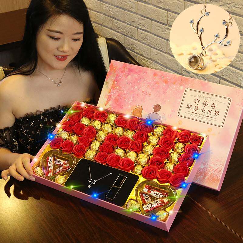 情人节礼物送女友创意巧克力香皂花礼盒生日礼物女生浪漫新奇浪漫