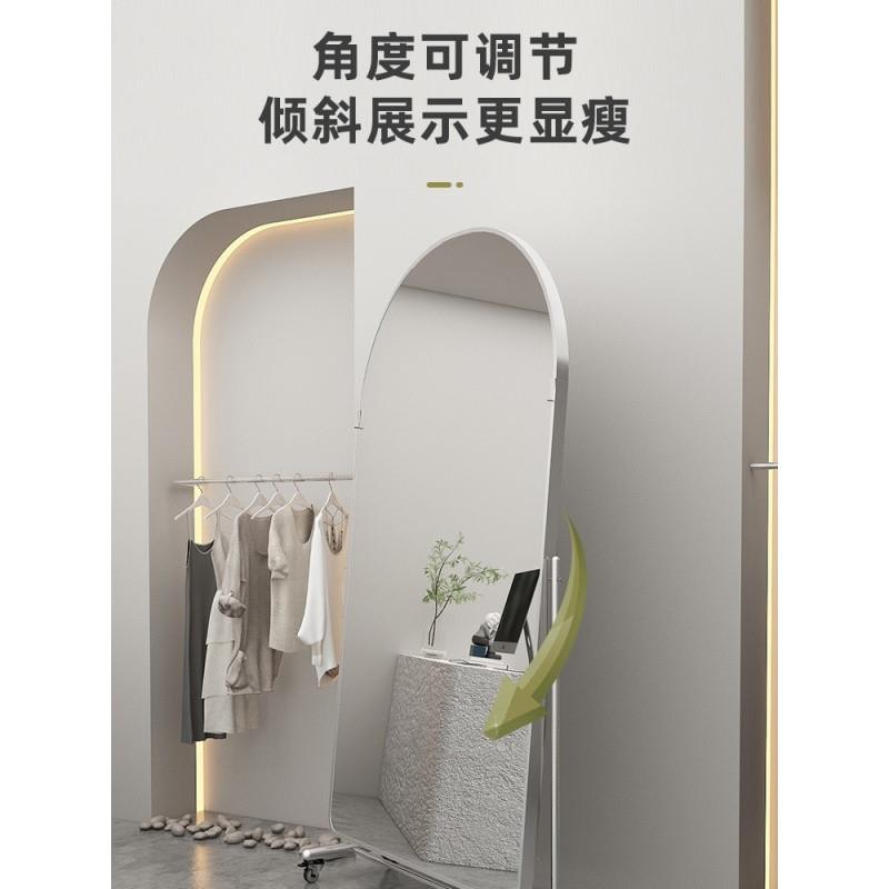 服装镜店全身镜可移动身房带轮舞显瘦不锈钢健可heeW5fpK调节蹈落