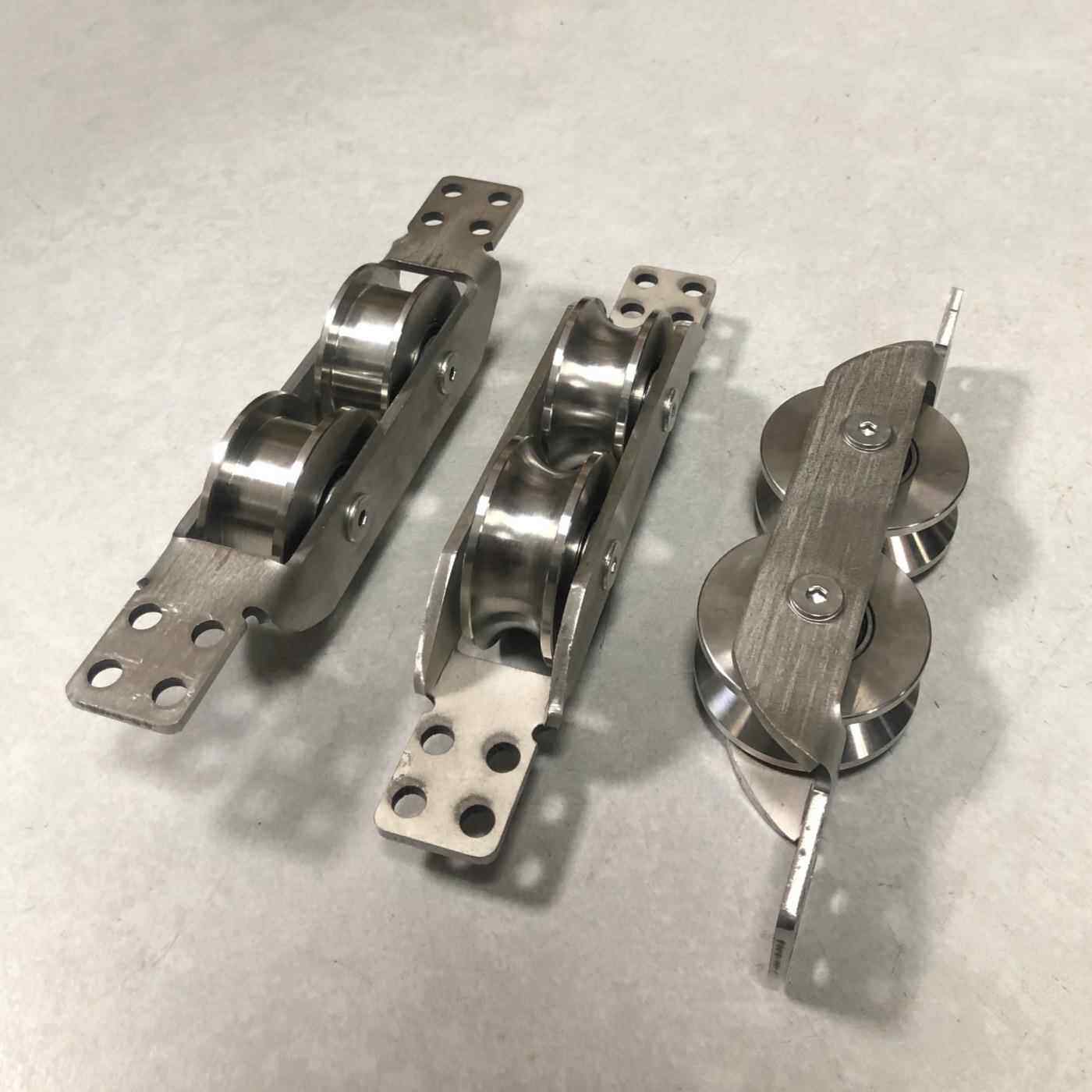 型不锈钢藏船型双265轮轨道轮庭院平移门式推拉门重滑轮方管暗双