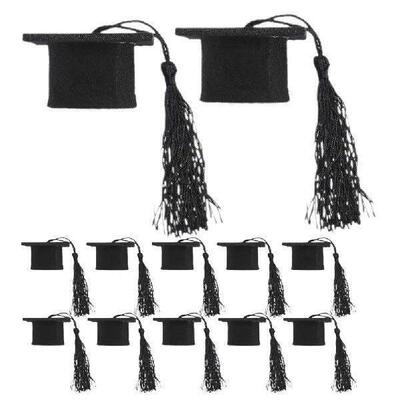 12 Pcs Mini Graduation Cap Doctor Hat Bottle Cover Blue