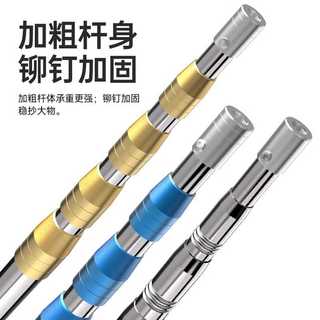 不锈钢抄网竿特硬加粗加厚全套装万能伸缩短节路亚钓鱼大物抄网杆