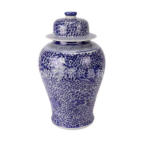 景德镇仿古陶瓷青花五彩人物将军罐斗彩仕女童子花瓶家居收藏摆件