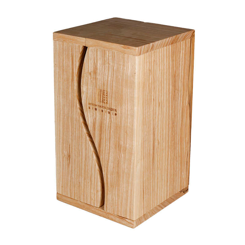 高档礼品酒盒新颖设计木色包装酒箱单只酒包装盒伴手礼手提木盒