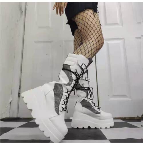 Poe Heel Knight Boots Women's Mid length Boots厚跟骑士靴