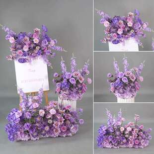 高端婚庆地排花飞燕花排婚礼假花地排花舞台T台路引摆件装饰假花