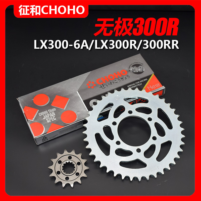 适用隆鑫配件LX300-6A套链300R大小飞油封链条无极CR6大小齿牙盘