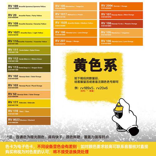MTN94 | 进口涂鸦喷漆街头墙绘专用手摇喷漆 哑光艺术喷漆6支包邮