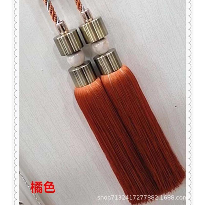 customized绑带球装饰现代 扎窗帘中式绑绳穗流苏挂简约束带吊新