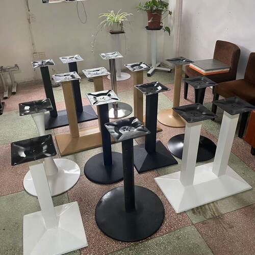 定做长方型桌腿圆桌子支架不锈钢固定脚餐桌底座吧台脚喇叭盘支架