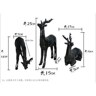 树工艺品套三小鹿摆件个软性脂童房样板间摆件装 饰儿品NB632摆件