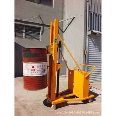油罐无腿堆高车载重00公斤升高1.55米脚踏液压油桶车油桶搬运