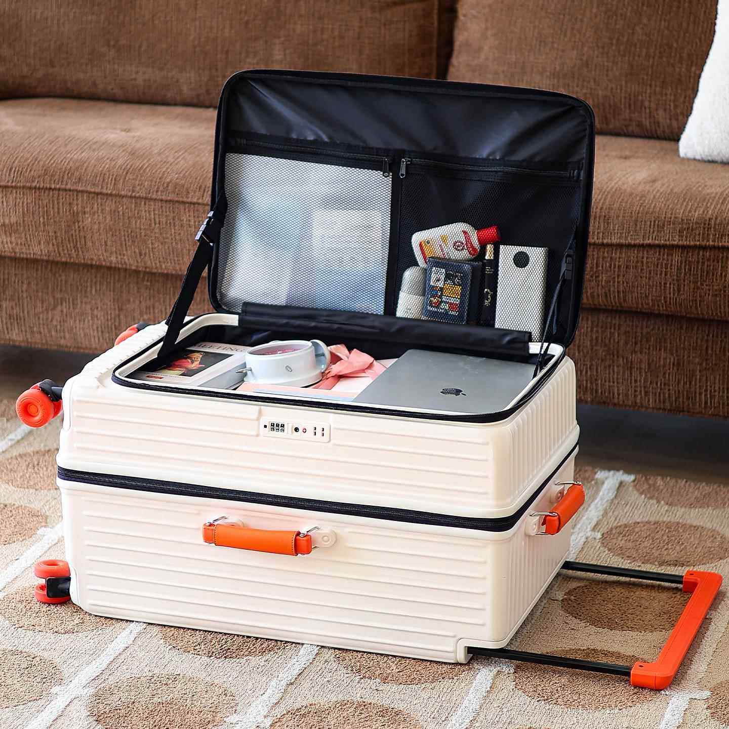 正品侧开箱杆盖宽拉行李箱女可扩展超大容量拉杆箱旅箱密码箱28行