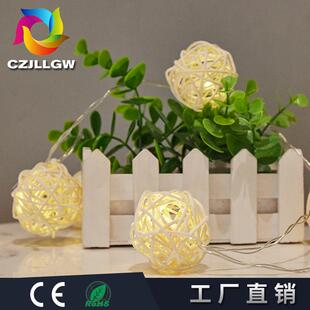 工厂泰诞国儿藤球灯灯led串圣节童房装饰灯彩EIT灯节日灯电池款
