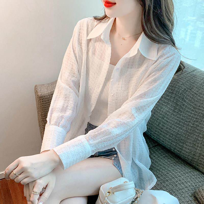 潮牌防晒衣女2026年夏季新款薄款白衬衫时尚洋气外搭超仙开衫外套