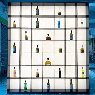 不锈钢金属钢板柜亚克力发光背板展示柜装饰柜嵌入式电视壁龛定制