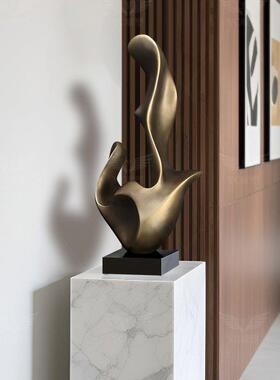 现代简约高档软装饰品意酒店大堂厅摆放艺术璃玻钢MHT创抽象摆客