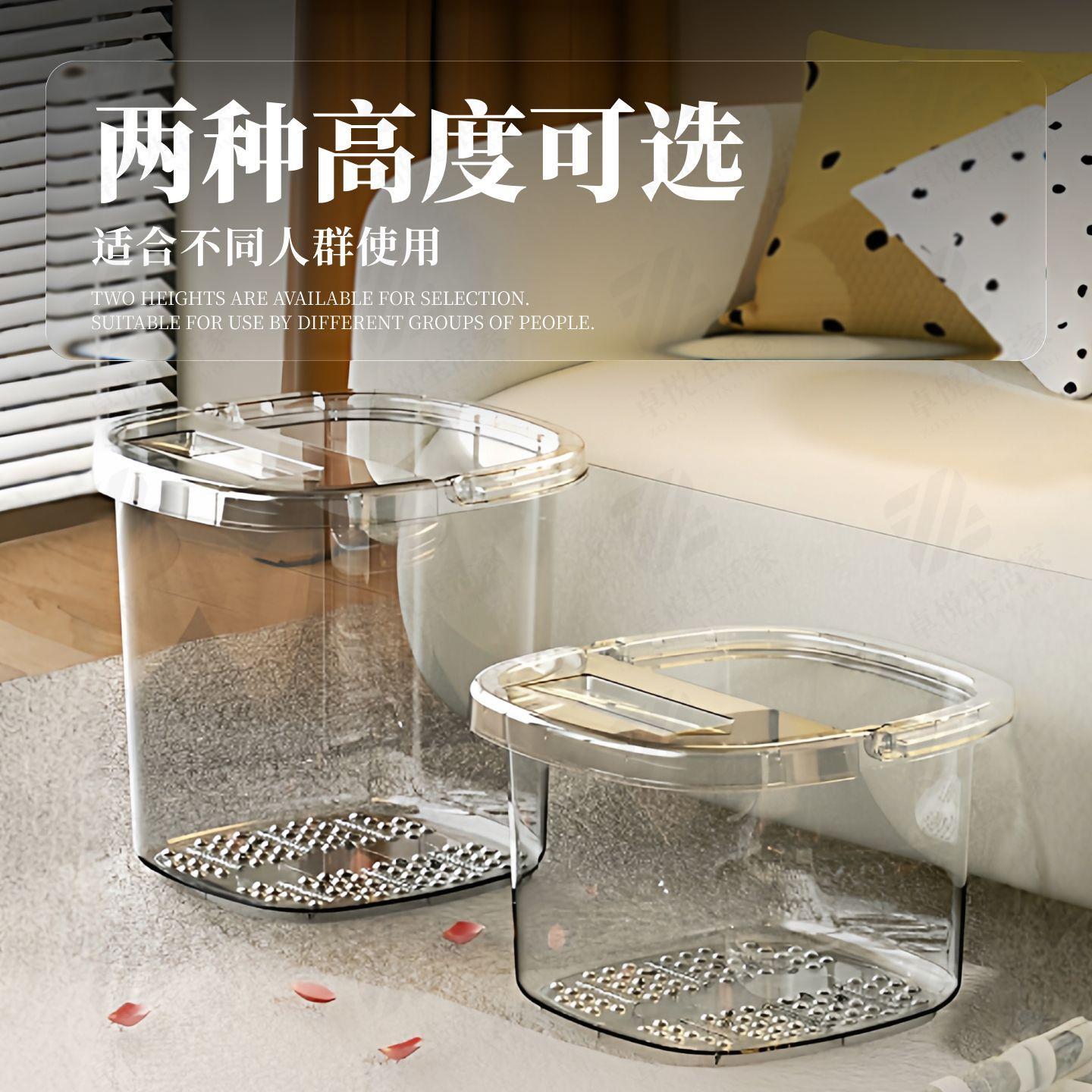 小而深的泡脚桶加厚加深家用过小腿洗脚按摩桶高深过膝塑料足浴桶