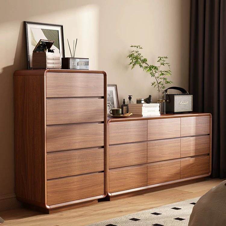 斗柜储物柜中古风五斗柜家用卧室抽屉收纳柜实木客厅靠墙置物柜