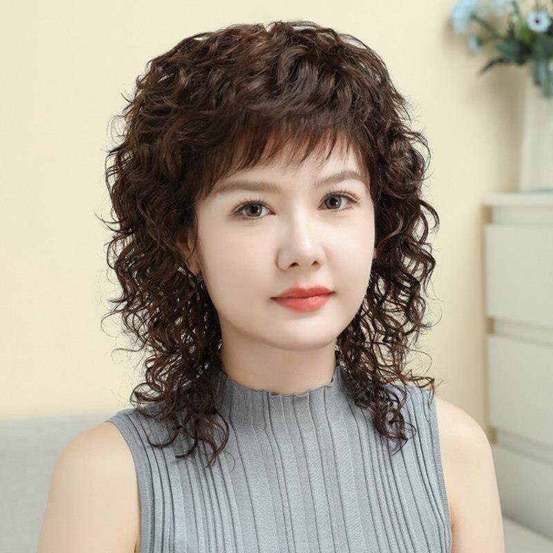 假发女全头套全真发中老年女士妈妈假发长卷发自然蓬松假发套光头