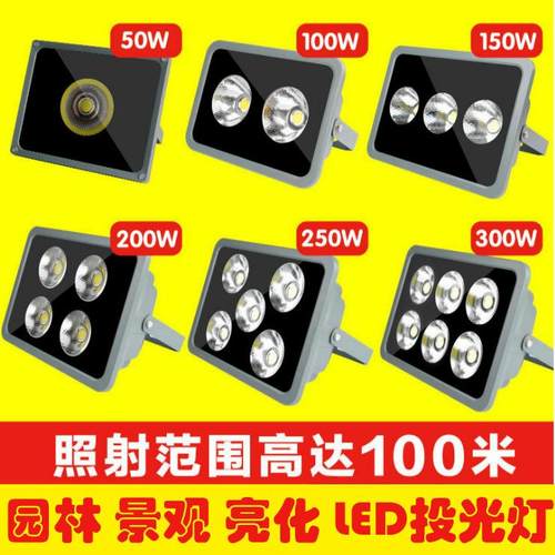 LED聚光投光灯户外防水室外150W50W100W200W招牌广告灯工程灯
