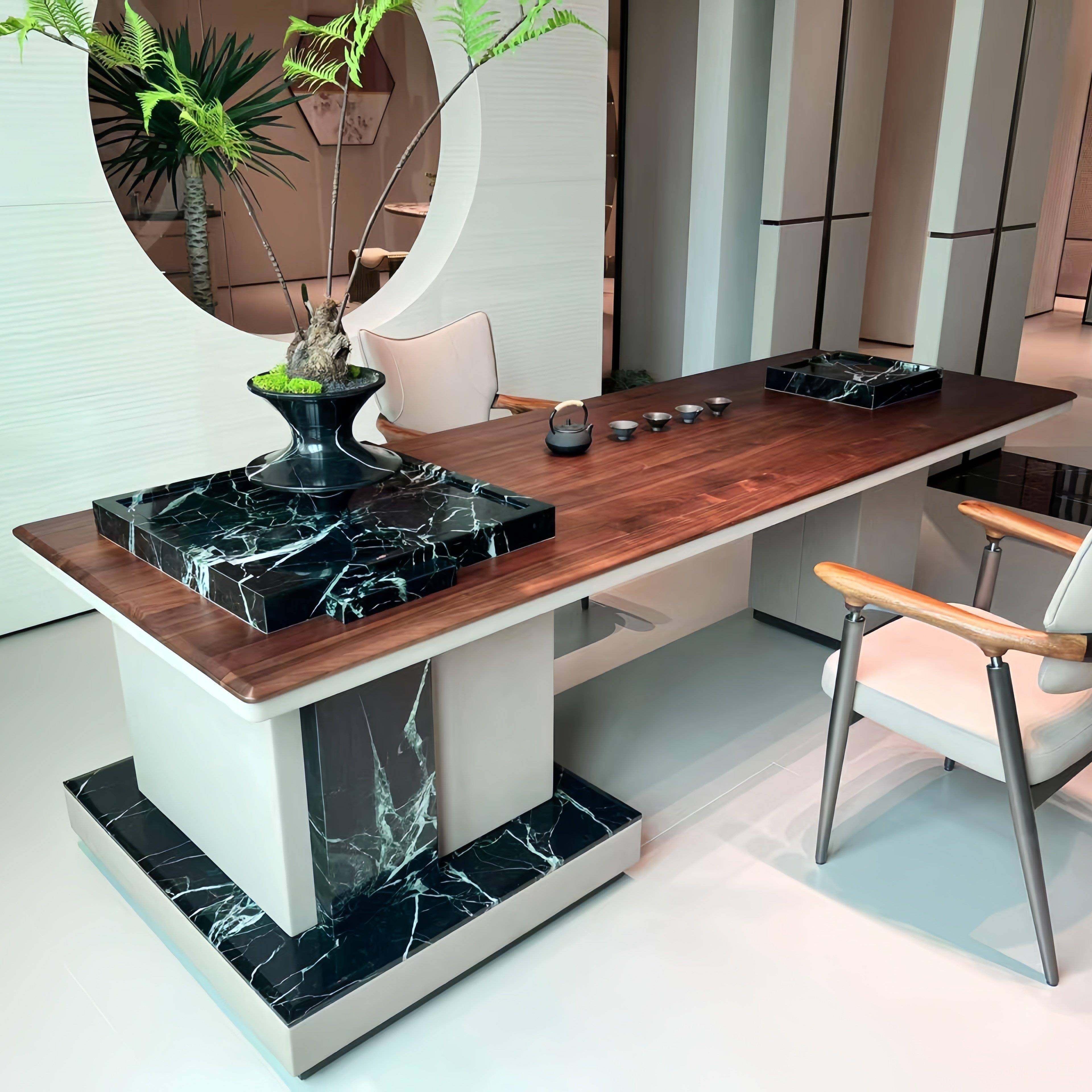 2025新款新中式黑胡桃木茶桌简奢高级感会客茶台泡茶桌,住宅家具,家用茶台/茶桌,淘宝优惠券,粉丝福利购,淘宝优惠卷