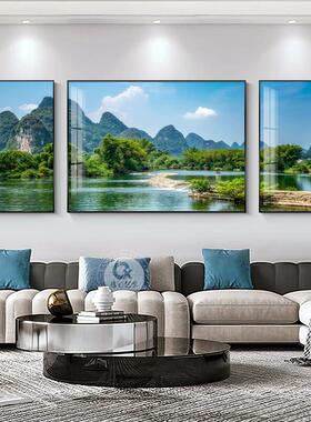 客厅装饰画沙发背景墙挂画2026新款现代轻奢高档大气风景山水画