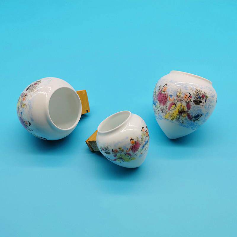 精品薄型青花鸡心杯画眉鸟食罐竹鸟笼食杯子领鸟杯虫杯沙杯鸟食缸