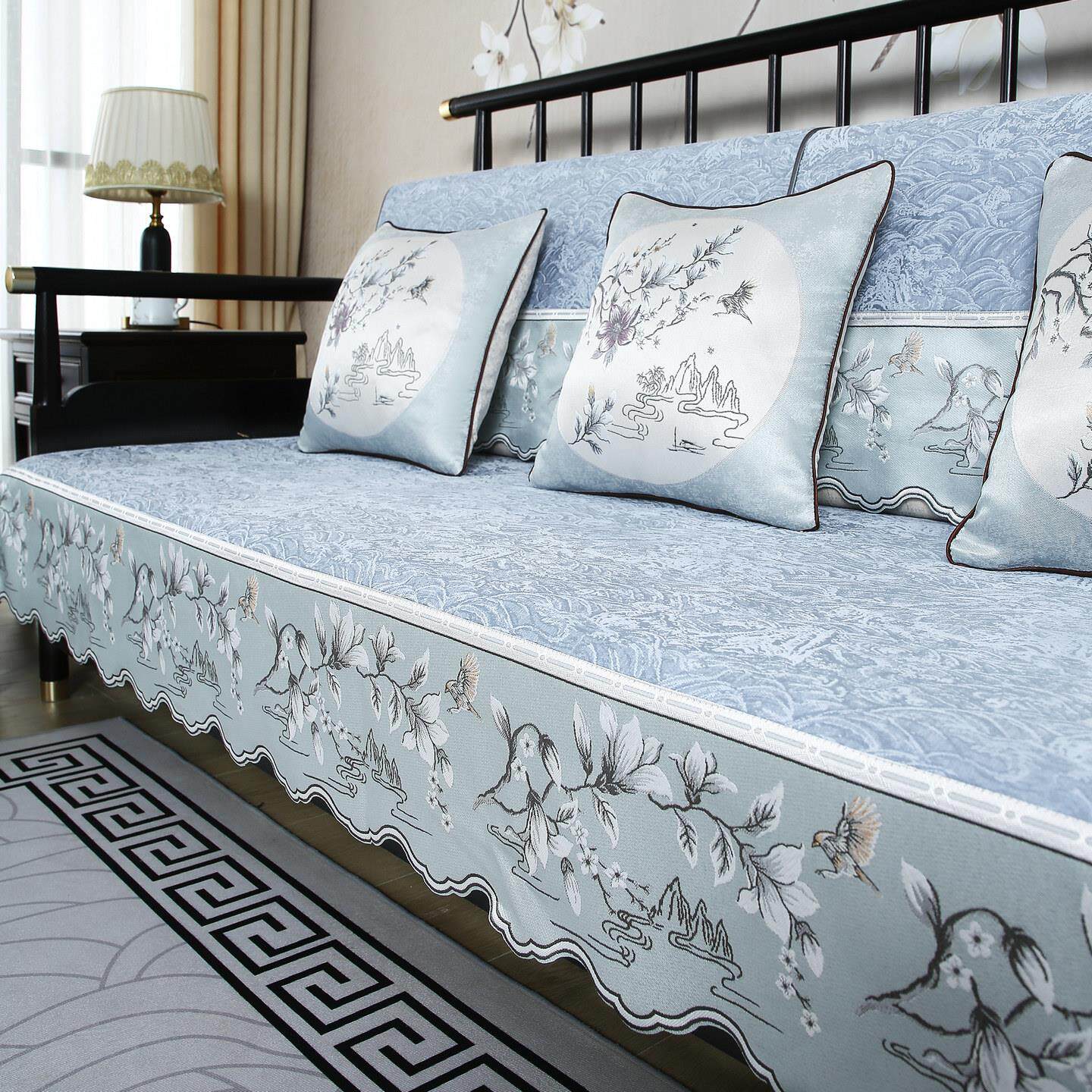 实木沙发垫2025新款四季通用高档防滑新中式红木沙发套罩巾全盖布