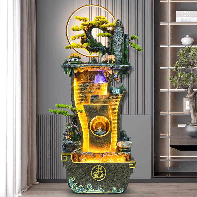造景装饰阳台中式新款落地客厅庭院屏风喷泉公司开业送礼品办公室