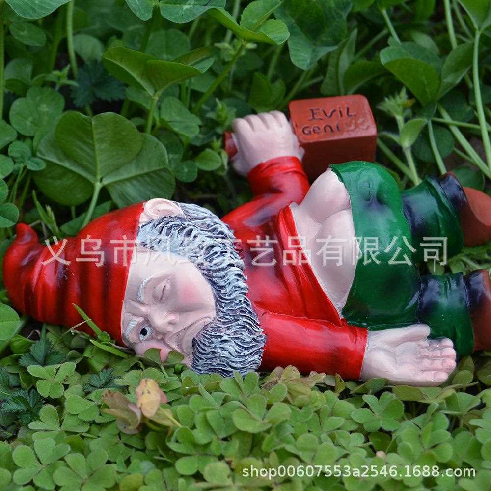 马逊矮人醉侏儒 创酒意小矮亚人装饰 花园雕像125648树脂工艺品雕