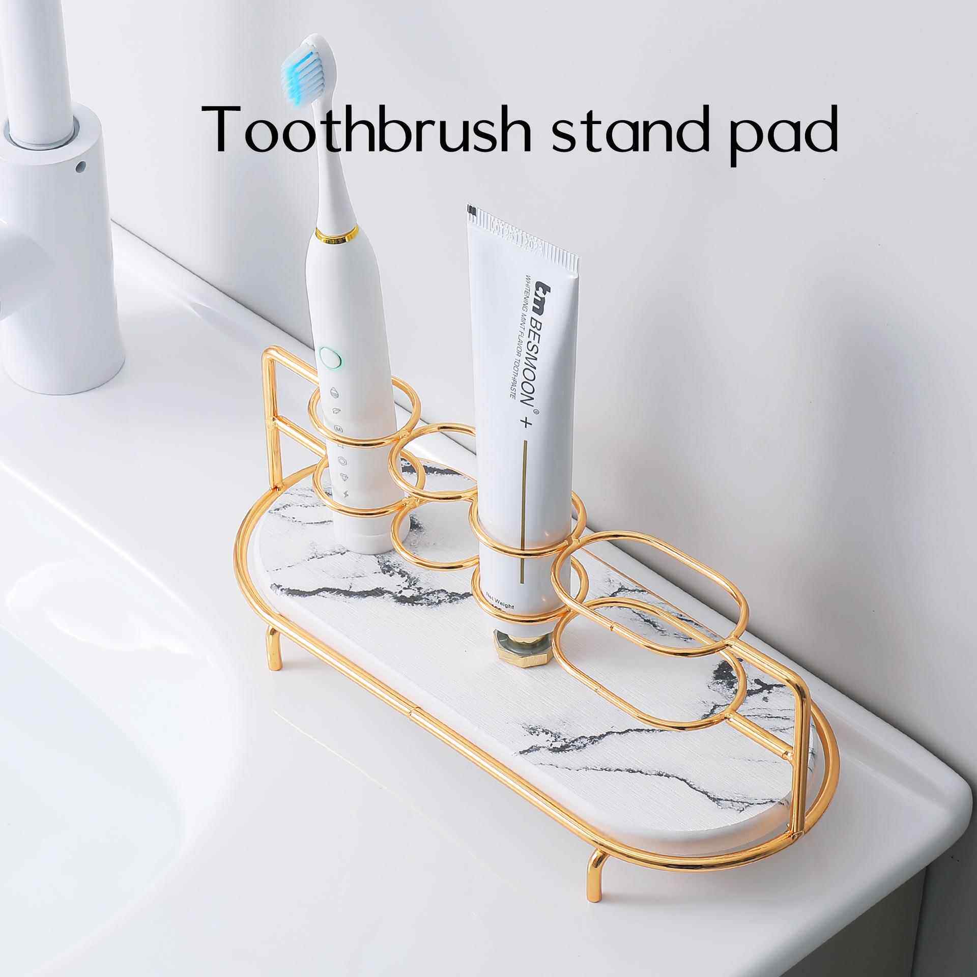 硅藻泥卫生间浴室台面化妆品收纳洗手洗漱台置物架转角电动牙刷架