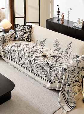 ?毛毛沙发巾盖布纱约风202简新款全包沙发5F$p$pb*&套罩盖布巾加