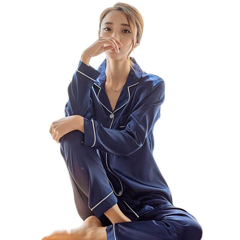 女式丝绸缎面睡衣睡衣套装
