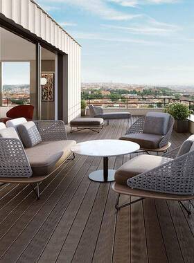 外沙发QN-048庭户院阳台别墅酒店藤编沙休闲藤椅发售处室楼外花园