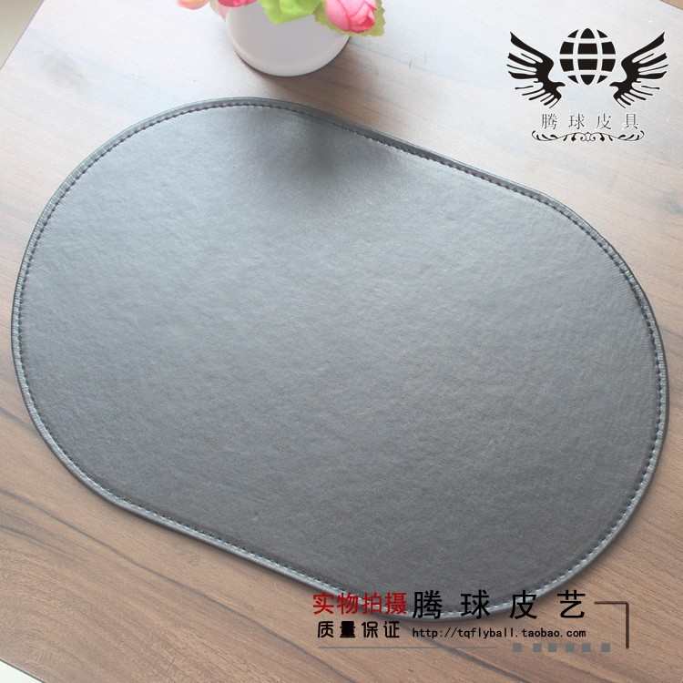 现货黑色皮椭圆杯垫碗垫餐垫隔热垫西餐盘垫餐桌垫防水锅垫咖啡垫