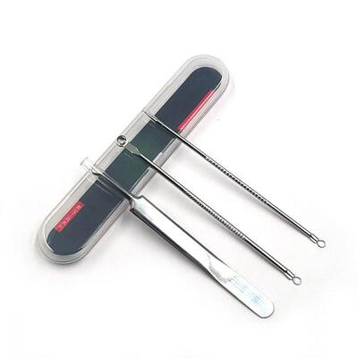 Three-piece stainless steel acne needle set, beauty tool for