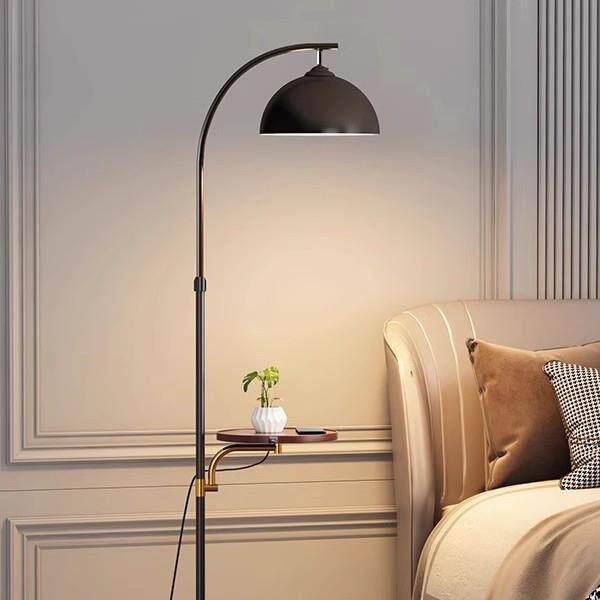 落地灯奶油风轻奢客厅沙发边氛围灯卧室床头柜茶几置物架一体灯具