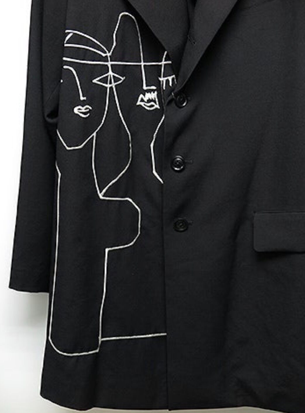 Yohji Yamamoto 16AW Two Faces Long Coat — detail